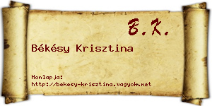 Békésy Krisztina névjegykártya