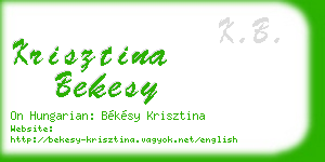 krisztina bekesy business card